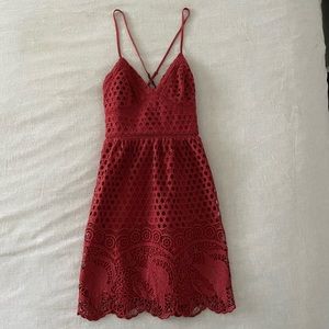 Abercrombie and Fitch Red Eyelet Dress